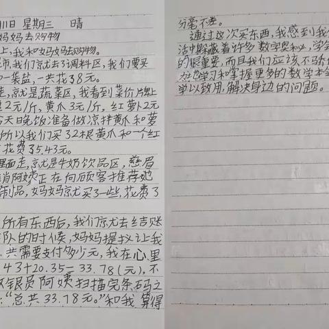 不负“双减”好时光，“数”我作业最精彩——浐灞第二十四小学四年级下册数学特色作业