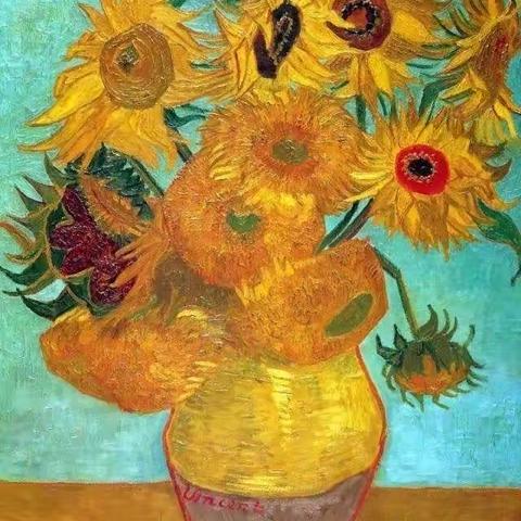 西小五年级美术课—梵高先生的《向日葵》