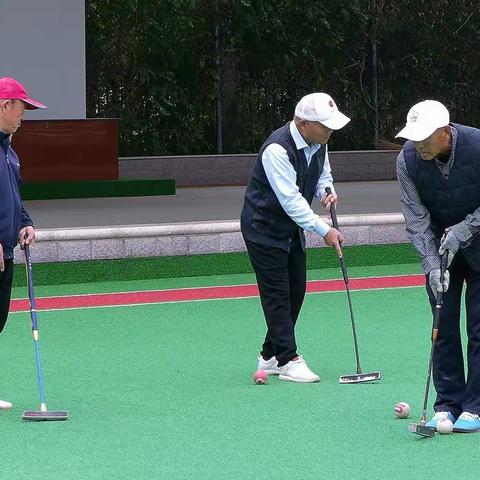 门球场上训练忙