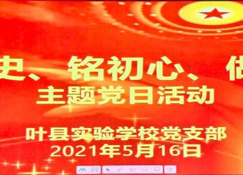 叶县实验开展“学党史   铭初心  做贡献”主题党日活动