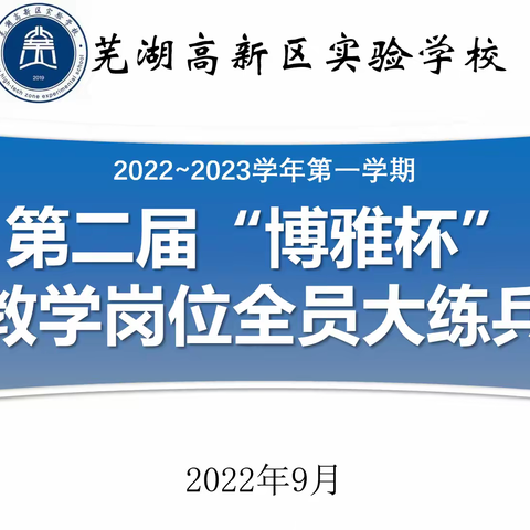 博雅大练兵，教师展风采——芜湖高新区实验学校小学部第二届“博雅杯”全员大练兵活动