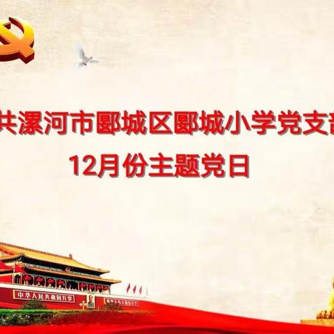 弘扬宪法精神，维护宪法权威——郾城小学支部委员会12月份“主题党日”活动纪实
