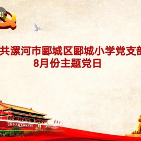 中共漯河市郾城区郾城小学支部委员会8月份“主题党日”活动