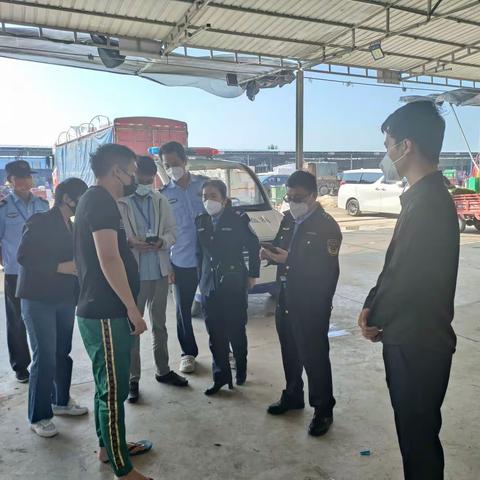 崖州区食安办对崖州果蔬综合批发市场农残超标食用农产品开展联合检查
