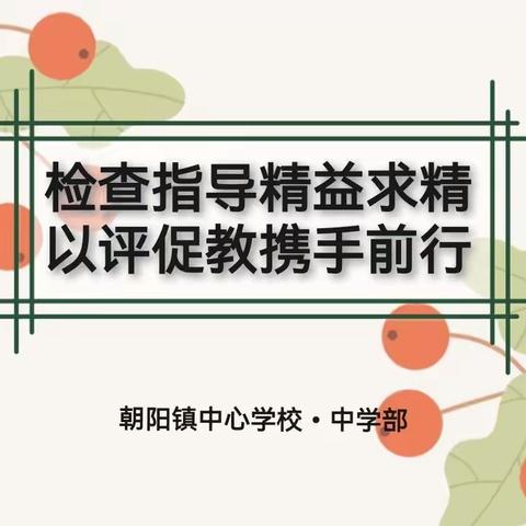 检查指导精益求精•以评促教携手前行——宝清县教体局中教部莅临朝阳镇中心学校中学部指导检查工作