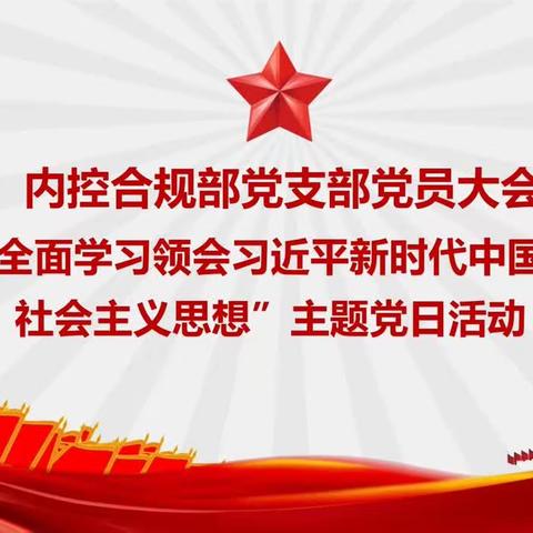 内控合规部党支部召开党员大会暨“全面学习领会习近平新时代中国特色社会主义思想”主题党日