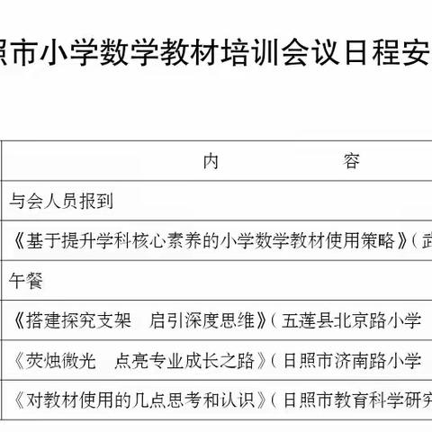 深析数学教材，共促专业成长——日照市小学数学教材培训会议随记