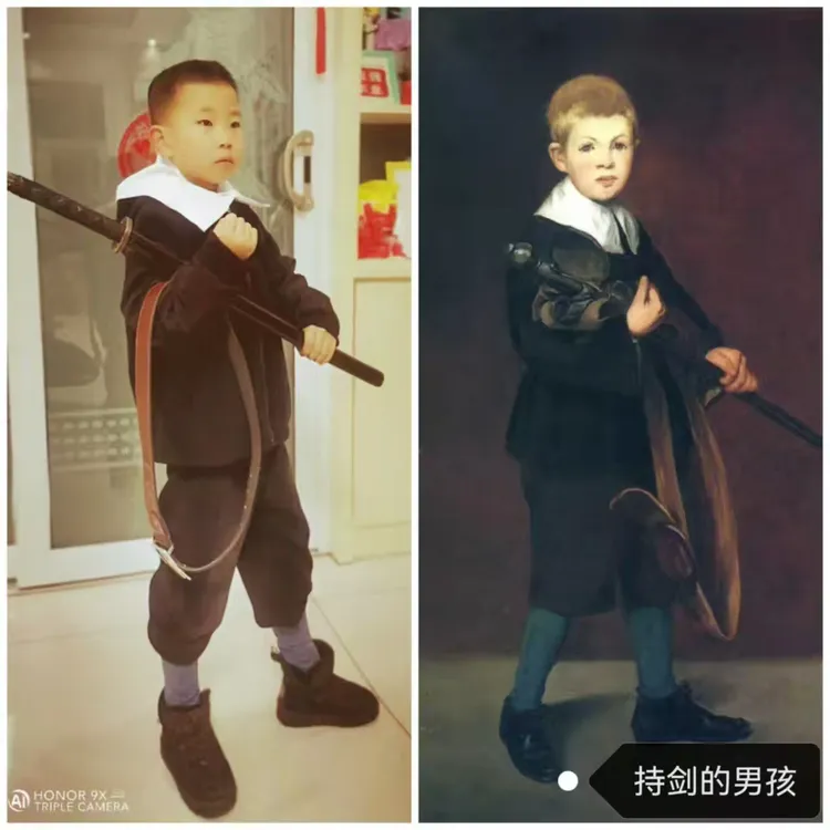 阳信县第二实验小学美术寒假活动展示《名画模仿秀》