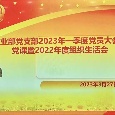 营业部党支部2023年第一季度党员大会、党课暨2022年度组织生活会