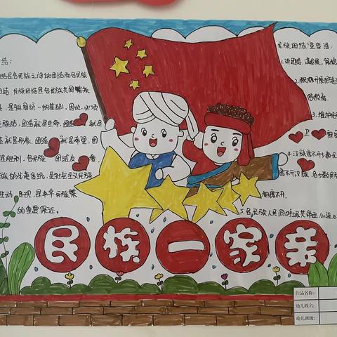 市二幼教育集团（海力帕尔分园）开展“石榴花开·籽籽同心”亲子手抄报评比活动