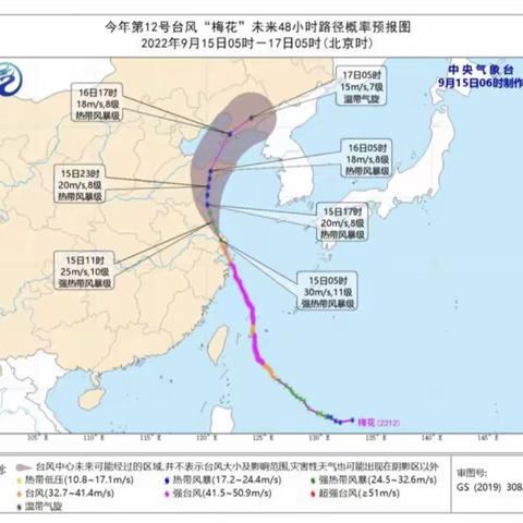 长春市盛华学校提醒你受台风 “梅花”影响16-17 日我市将有明显降雨