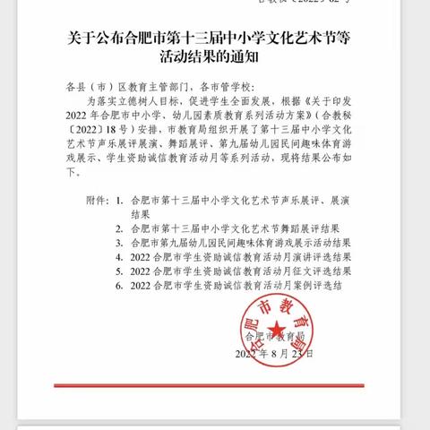 在艺术的舞台绽放光彩——合肥市蚌埠路第二小学参加合肥市第十三届艺术节比赛荣获佳绩