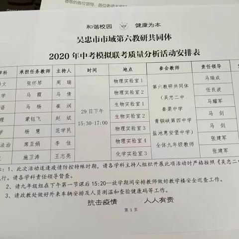 吴忠市域第六教研共同体2020年中考模拟联考语文质量分析