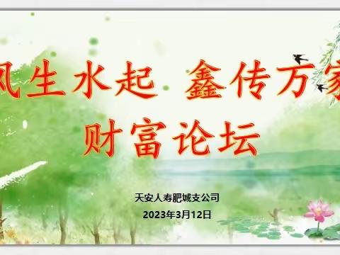 天安人寿肥城支公司“风生水起 鑫传万家”财富论坛（副本）