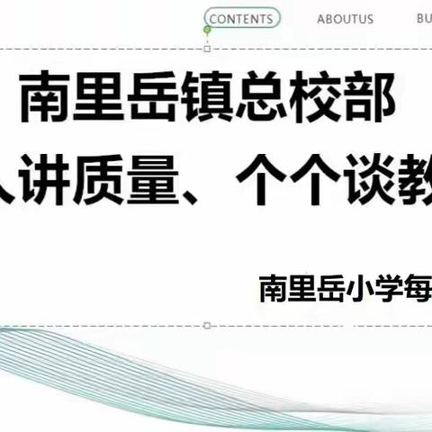 人人讲质量，个个谈教学——南里岳小学开展教学常规检查活动