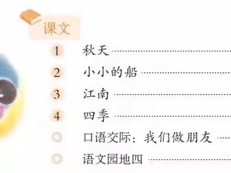 琼山九小2022年秋季“微云课堂”在线教学之一年级语文科《第四单元》复习