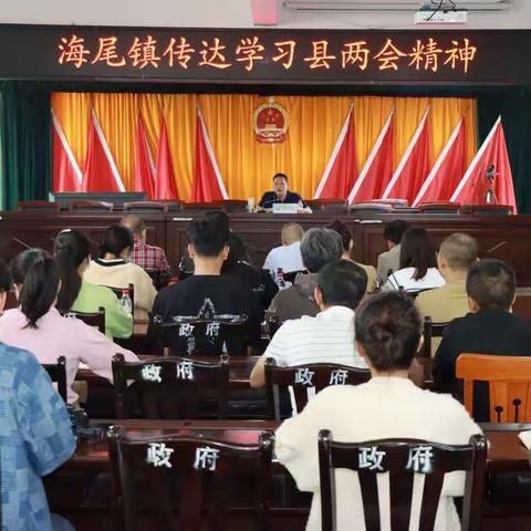 海尾镇召开传达学习县“两会”精神专题会议