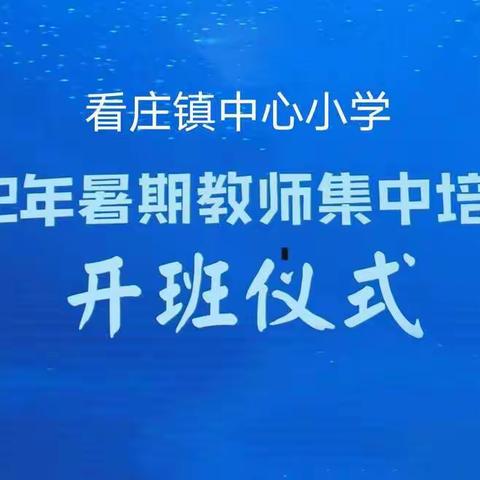 暑期培训共成长，蓄势待发新征程———记2022年看庄镇中小学全员教师暑假集训