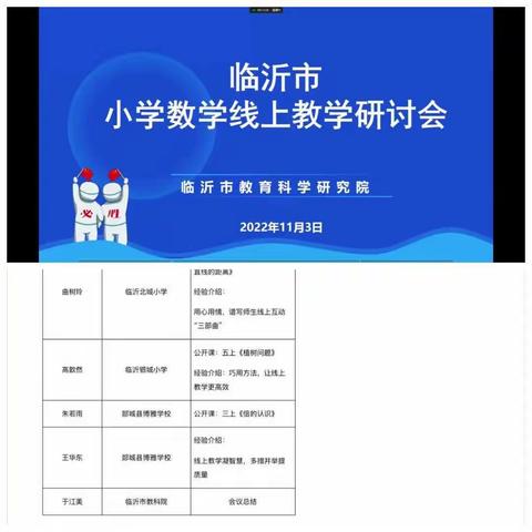 【坊前邱官庄小学 杨杭】云端教研，“疫”起进步——临沂小学数学线上教学研讨会