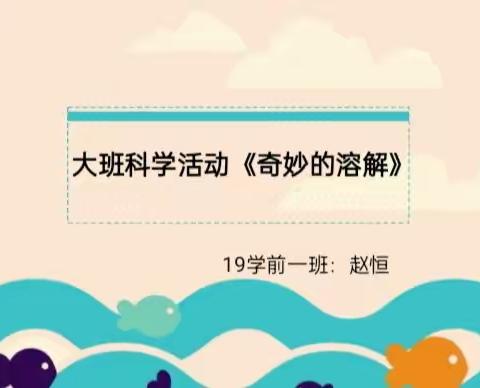 19学前1班 赵恒 科学活动《奇妙的溶解》