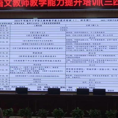 聚集语文新课标，聚力开启新征程——项城市2022暑期小学语文教师教学能力培训