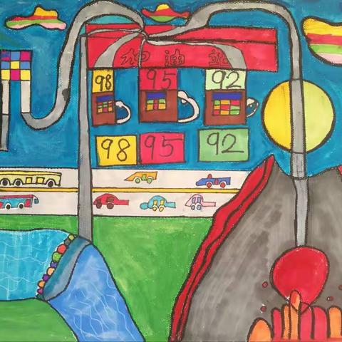 给新年脚步增添色彩                   ——日照市新营小学西校三（七）班张晋硕