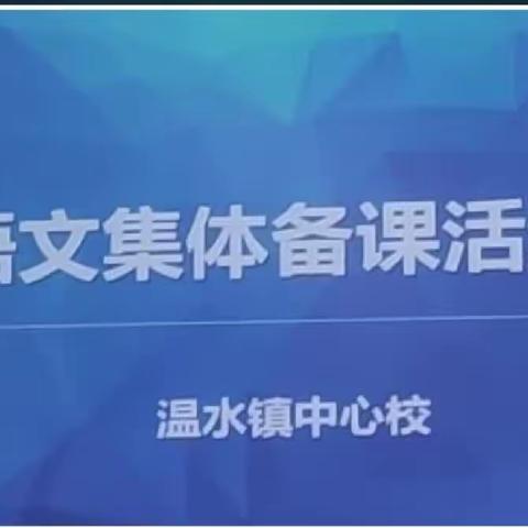 凝聚智慧，展出风采－温水镇中心校五年级集体备课活动