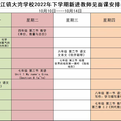 “新”光熠熠，芳华初绽——桥江镇大湾学校新教师见面课