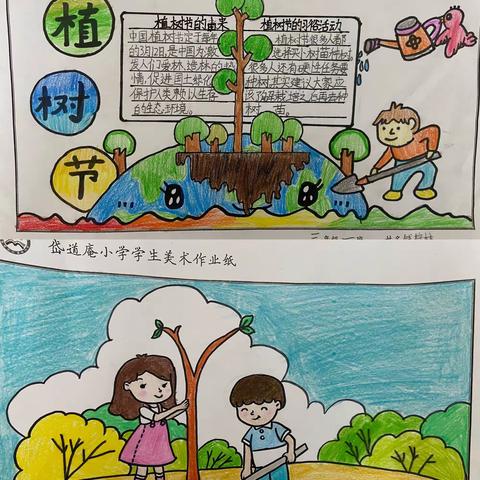 岱道庵小学植树节手抄报活动