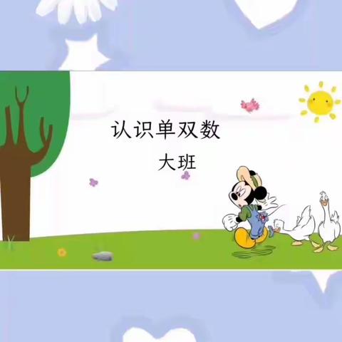 大班数学《认识单双数》