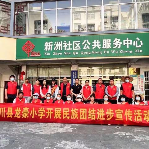 中华民族一家亲，同心共筑中国梦——陆川县龙豪小学开展民族团结进步宣传暨党员志愿服务进社区活动