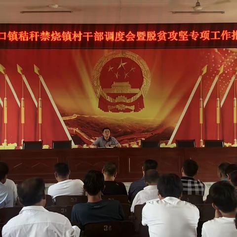 董口镇召开秸秆禁烧镇村干部调度会 暨脱贫攻坚专项工作推进会