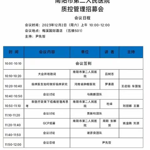 南阳市第二人民医院质量管理招募大会圆满举行