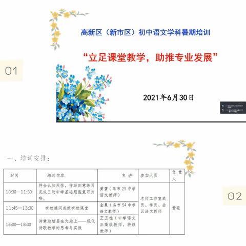 立足课堂教学  助推专业发展——         2021年高新区（新市区）中学语文教师暑期线上培训活动