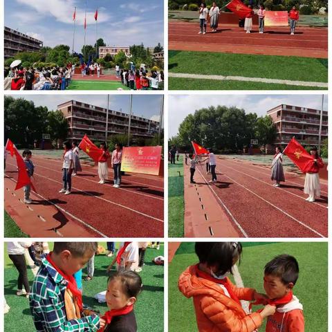 沙坝明德小学新队员，在星星火炬的照耀下，在党的阳光的沐浴下，为实现中华民族伟大复兴的中国梦时刻准备着！