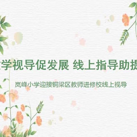 教学视导促发展 线上指导助提升———岚峰小学迎接铜梁区教师进修校线上视导