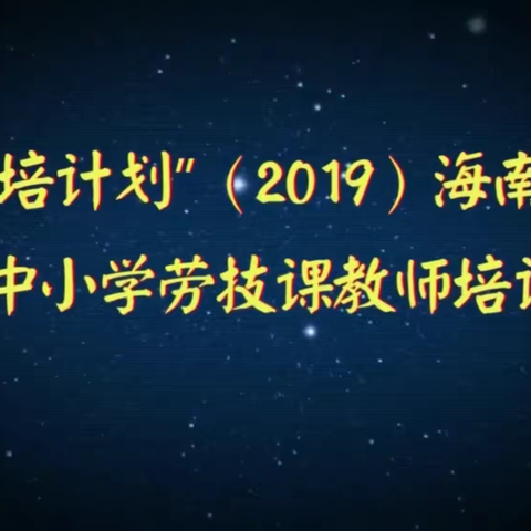 “国培计划(2019)”——海南省中小学劳技课教师培训