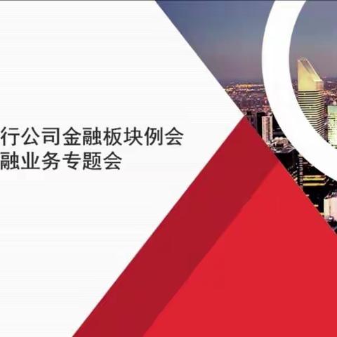 公司金融条线召开三季度板块例会暨普惠金融业务专题会