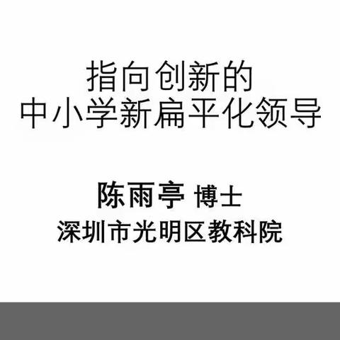 指向创新的中小学新扁平化领导