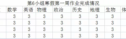 八（2）班卫昱博和李霁辰组寒假作业第一周统计情况和优秀作业展示