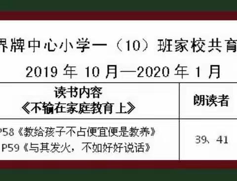 孩子是上天派来成就父母的天使———界牌中心小学一（10）班第四场线上交流活动