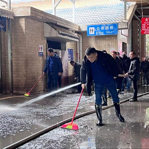 衡西市场开展春节卫生大扫除活动