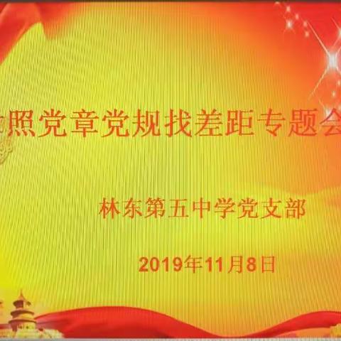 林东五中党支部召开                                   “对照党章党规找差距”专题会议