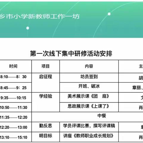 “且行且学，砥砺前行”——记湘乡市2020年小学新教师工作坊一坊第一次线下研修活动