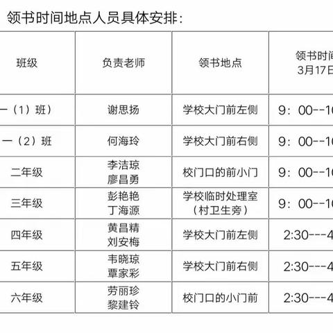 梓木小学2020年春期学生课本发放领取通知