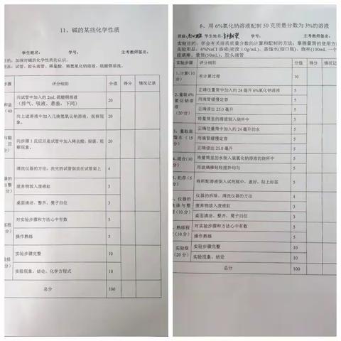 安坪中学2022年化学实验操作考试