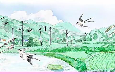 平桥三小美术课程之《桃花开，燕归来》