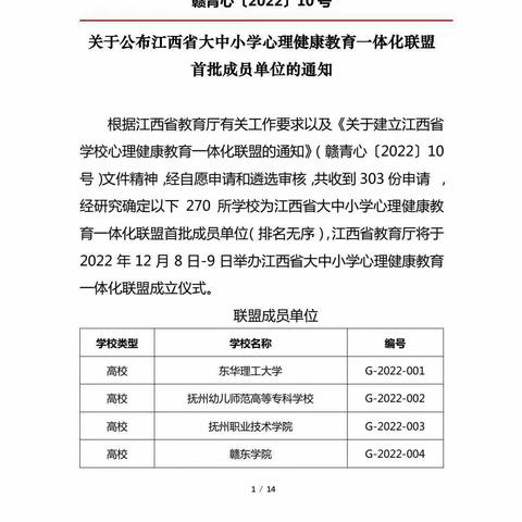 喜报|柴桑区第六小学入选“江西省大中小学心理健康教育一体化联盟首批成员单位”