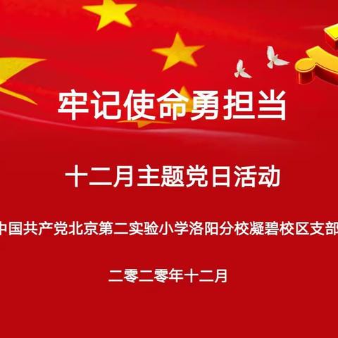 中国共产党北京第二实验小学洛阳分校凝碧校区党支部  十二月主题党日活动暨预备党员接收大会