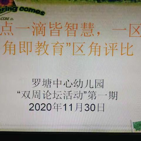 “一点一滴皆智慧 ，一区一角即教育” ——罗塘乡中心幼儿园“双周论坛活动”第一期